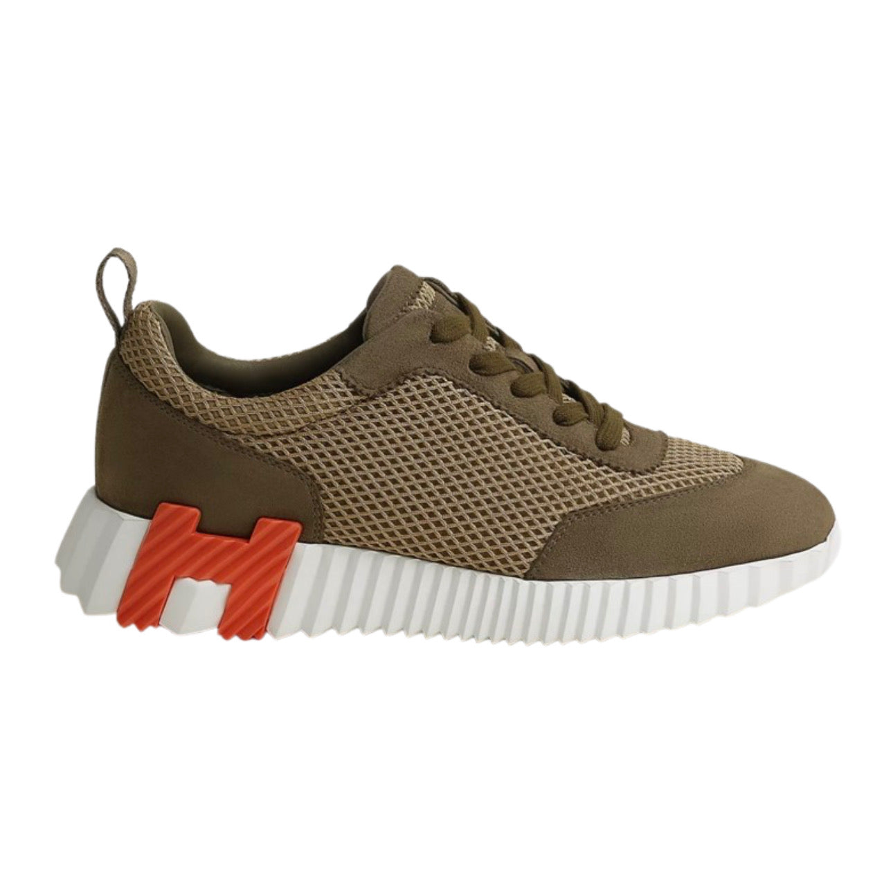 Hermès Blanc Bouncing Sneaker Vert Toundra