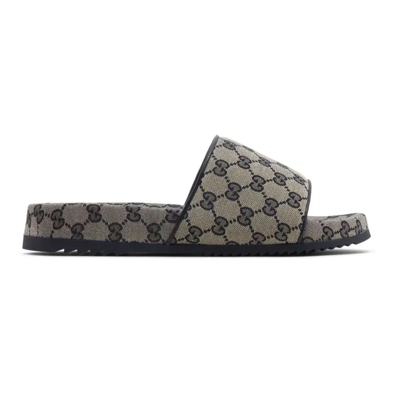 Gucci GG Slide Sandal \ Beige Blue Monogram