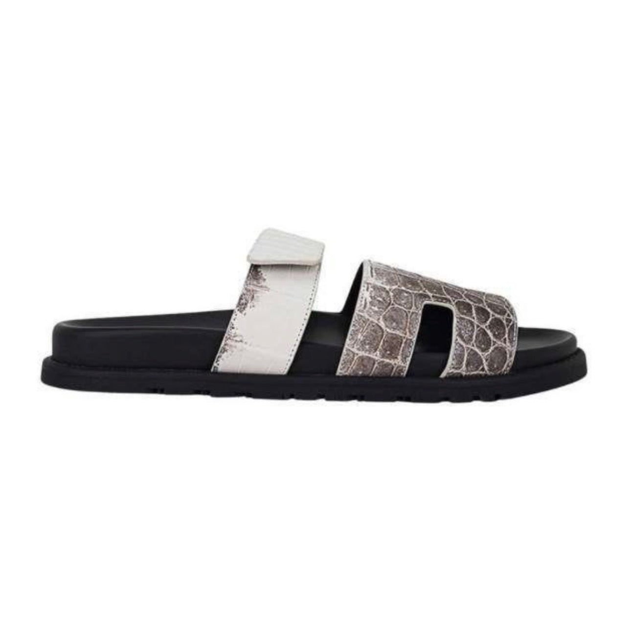 Hermès Himalaya Crocodile Chypre Slingback Flat Sandals