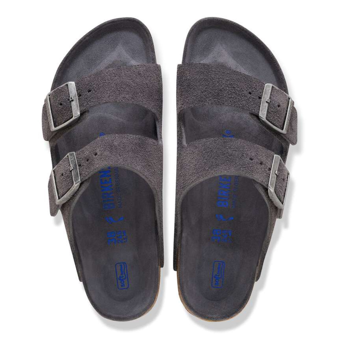 Birkenstock Arizona Soft Footbed Suede Leather Charcoal Tonal FB