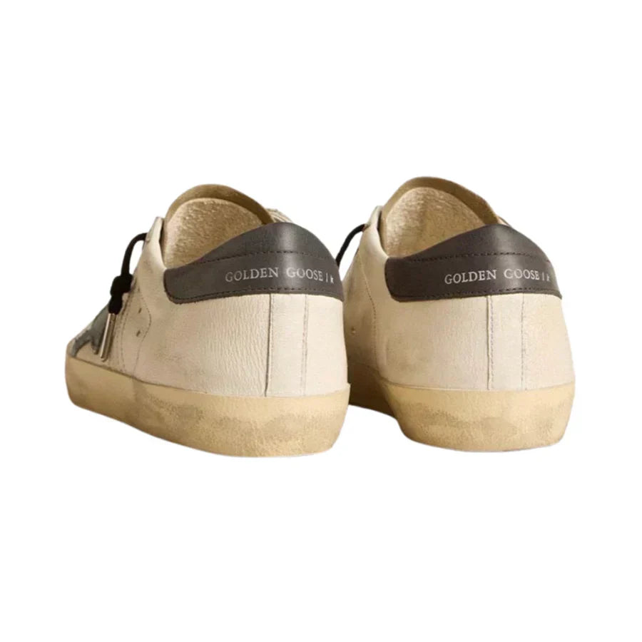 Golden Goose Super-Star in Nappa Leather With Light Blue Suede Star and Gray Leather Heel Tab