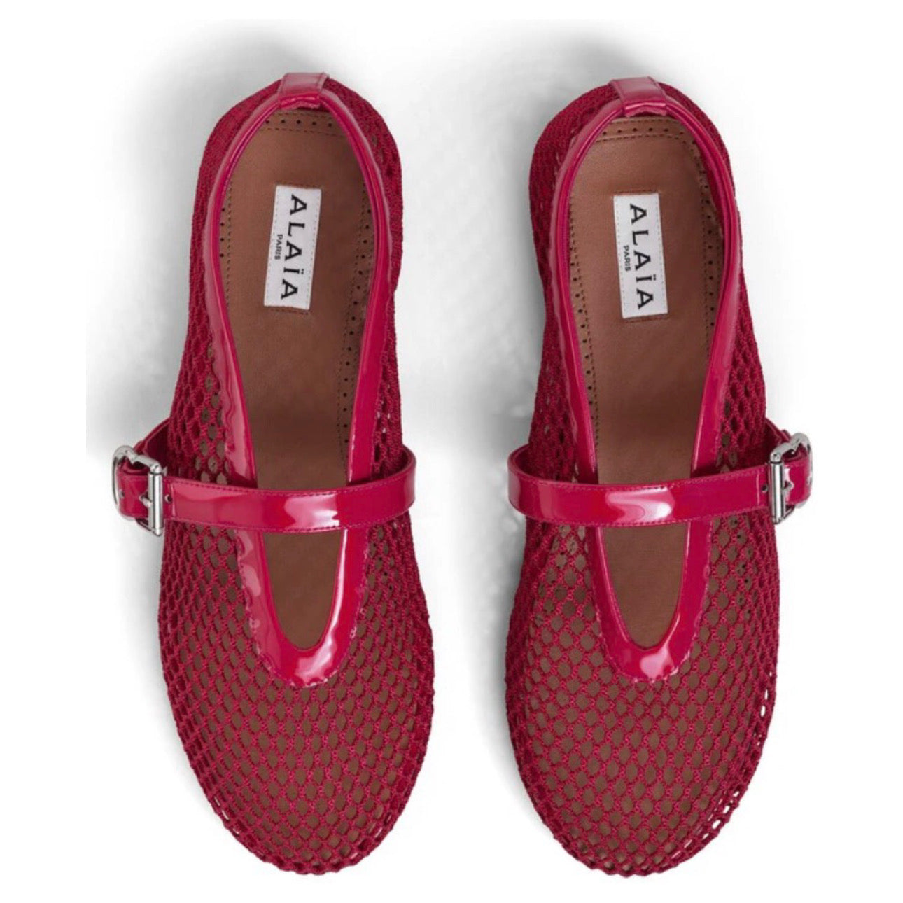 Alaïa Mesh Ballet Flats \ Raspberry
