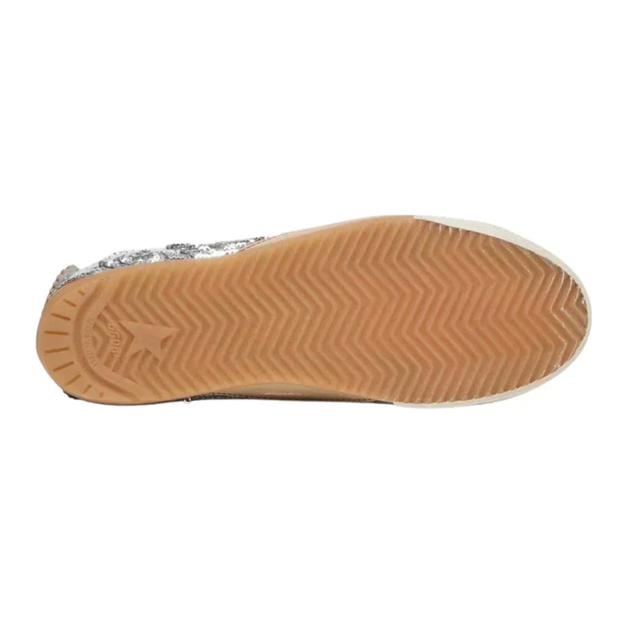 Golden Goose True-Star in Silver Sequins With Black Star and Silver Leather Heel Tab