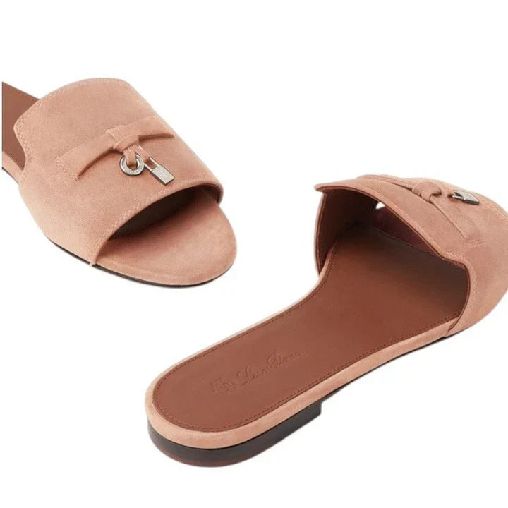 Loro Piana Summer Charms Sandal Suede Goatskin Precious \ Rose