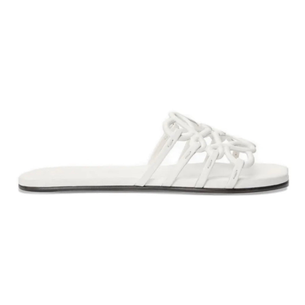 LOEWE Leather Flat Sandals \ White