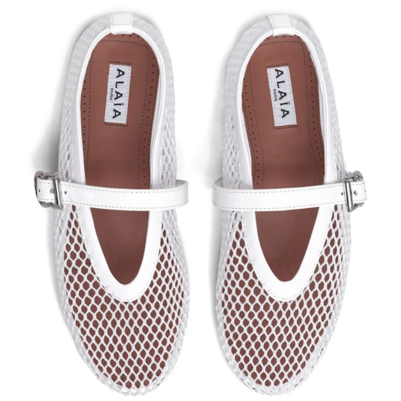Alaïa Mesh Ballet Flats \ Optical White