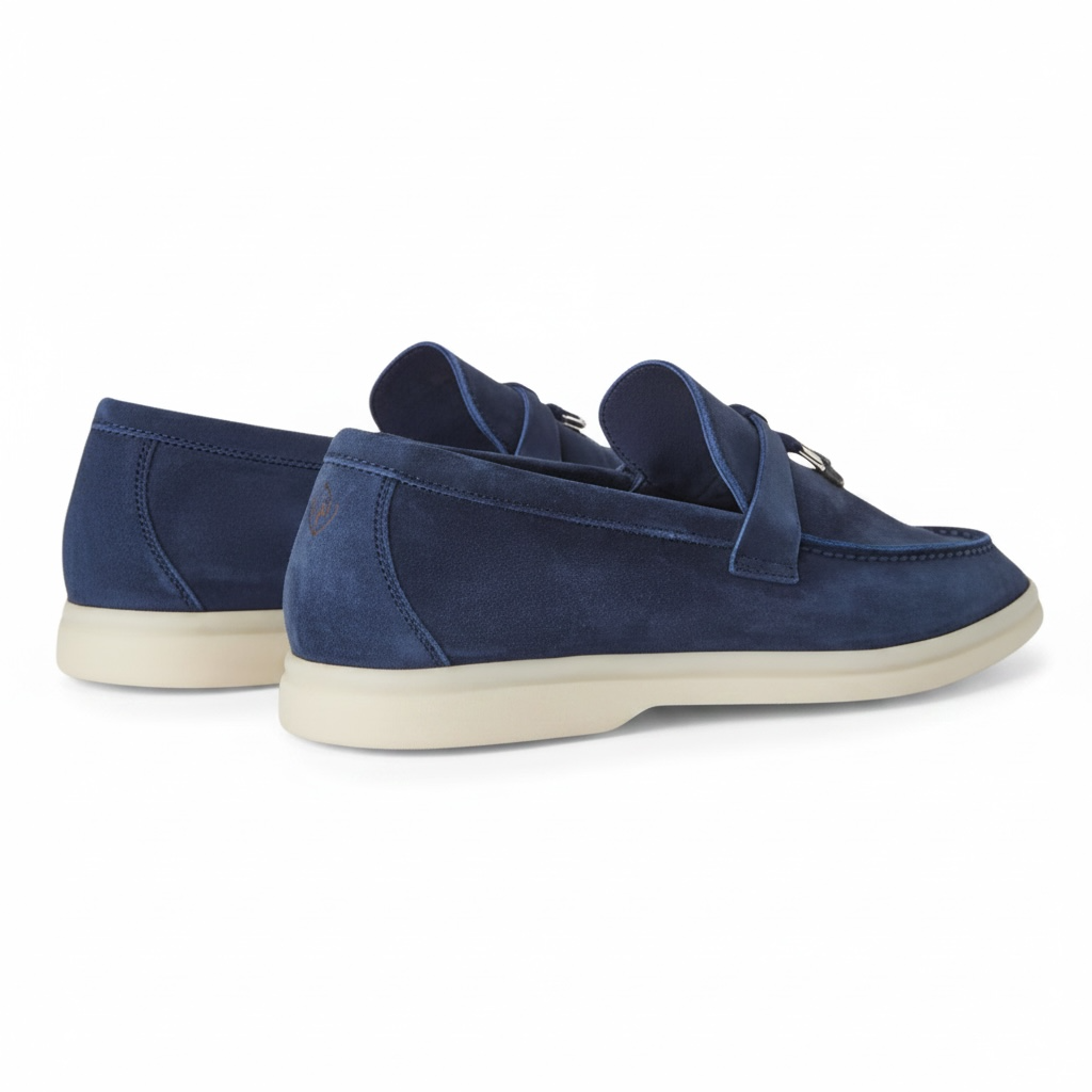 Loro Piana Mocassins Summer Charms Walk Cuir Suédé True \ Dark Blue