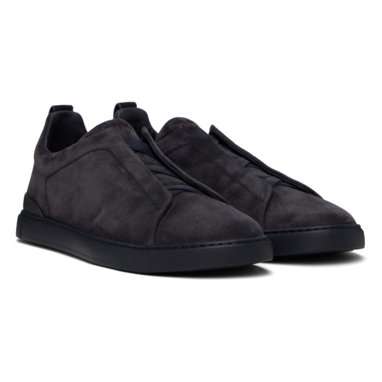Zegna Stitch Sneakers Full Navy Suede \ Triple
