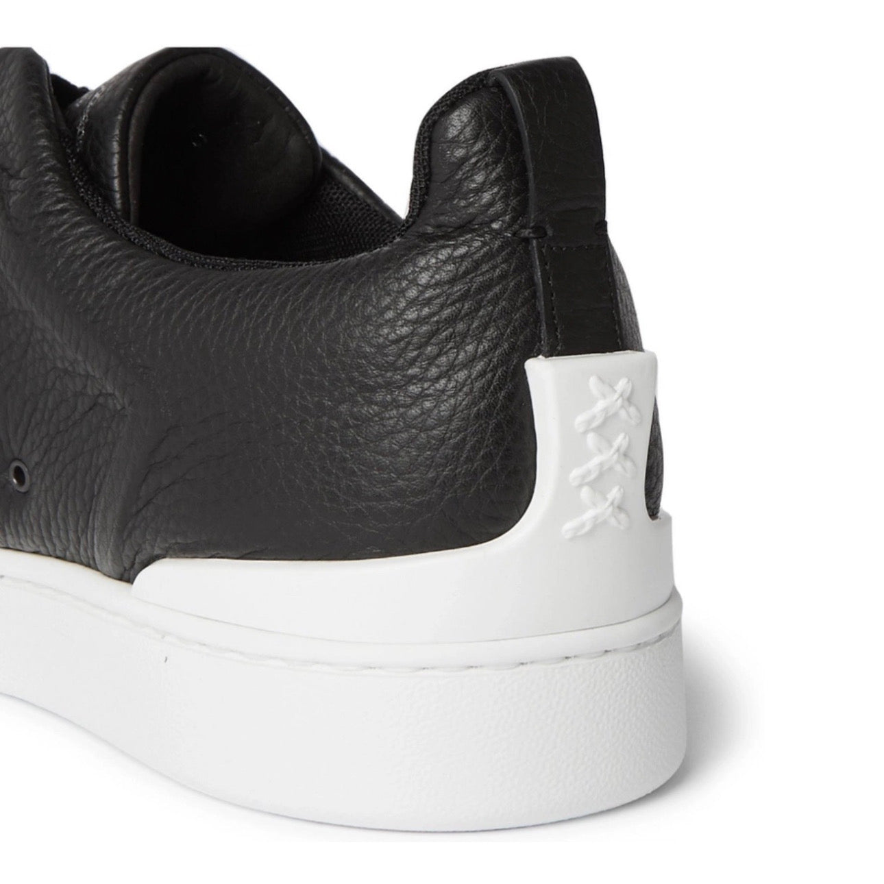 Zegna - Triple Stitch Full-Grain Leather and Suede Slip-On Sneakers \ Black