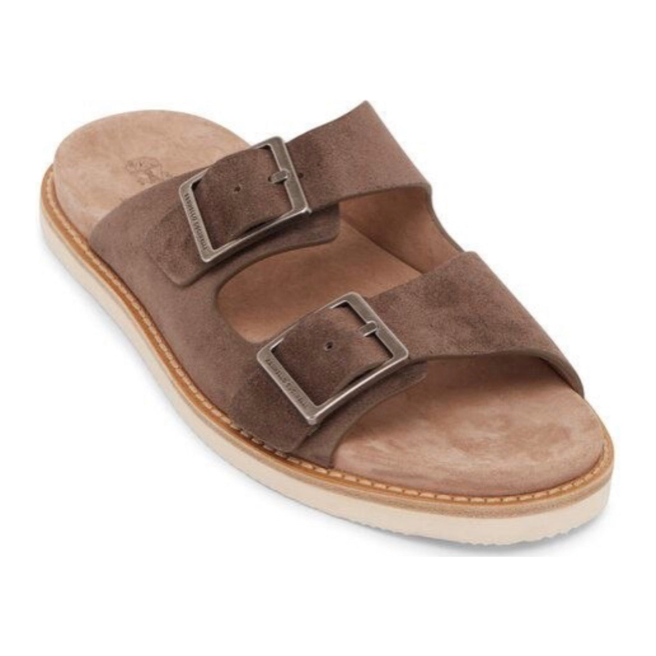 Brunello Cucinelli Suede Double-Strap Sandals \ Brown