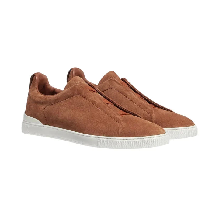 Zegna Tobacco Suede Triple Stitch™ Sneakers