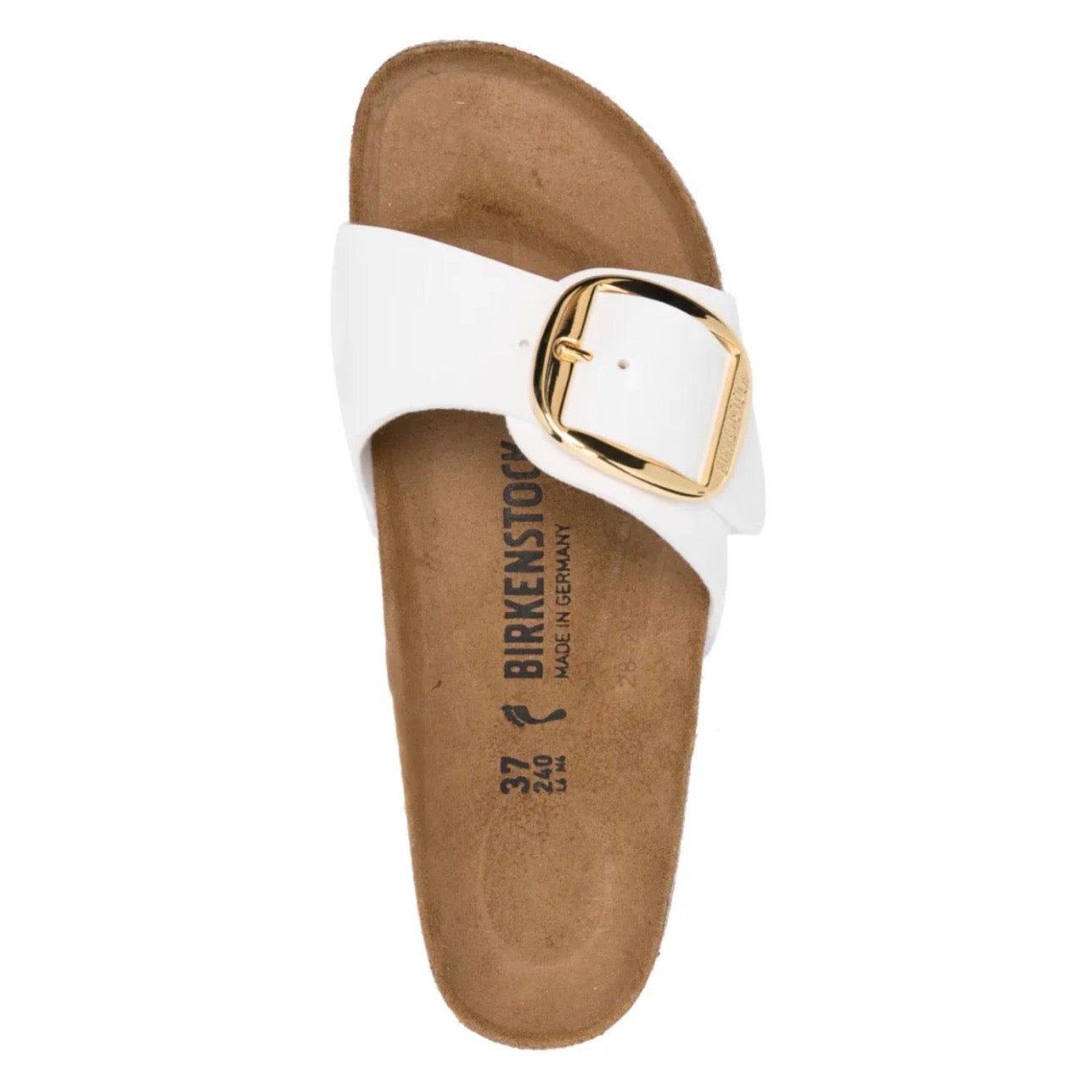 Birkenstock Madrid Big Buckle Birko-Flor Patent \ White