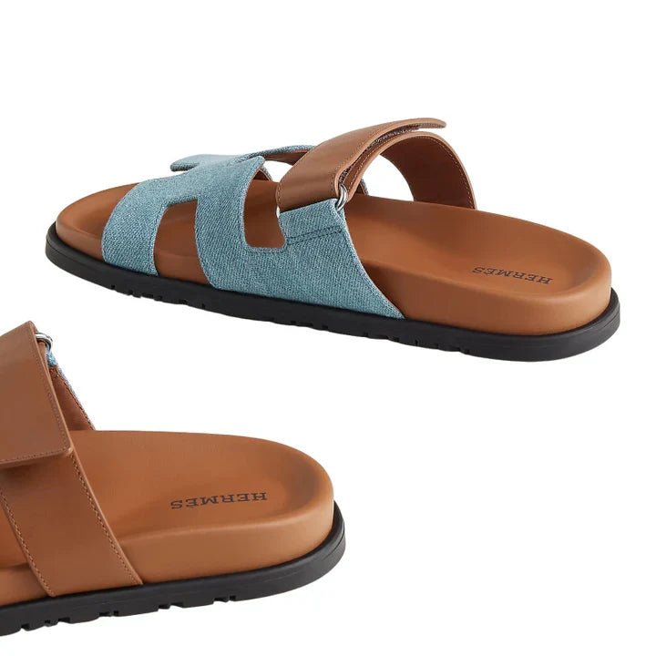 Hermès Chypre \ Sandal Bicolor / Denim