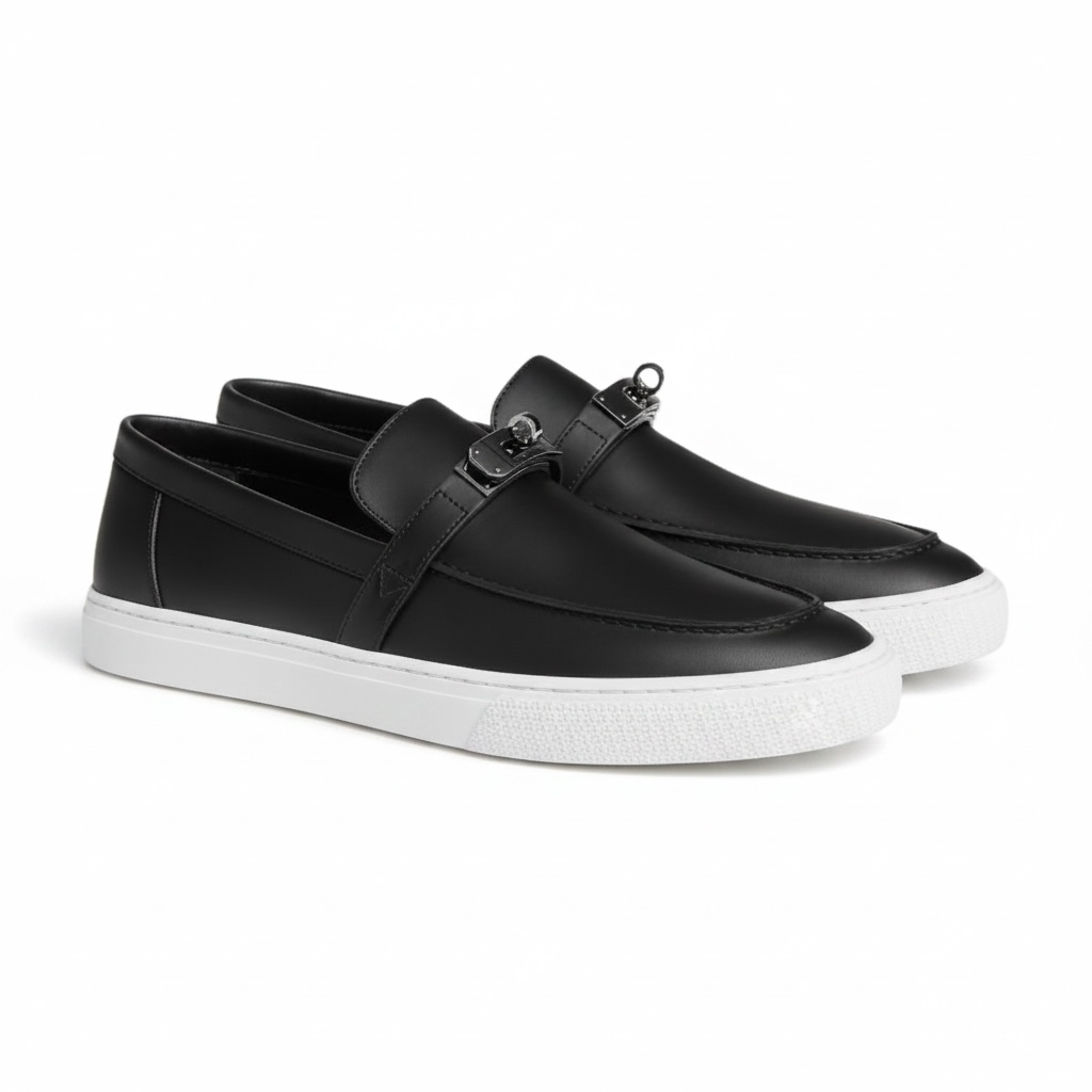 Hermès Sneakers Slip-on Game \ Blanc Black
