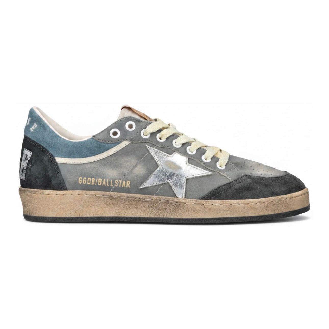Golden Goose Ball Star LTD in Dark Blue Leather With Beige Suede Star