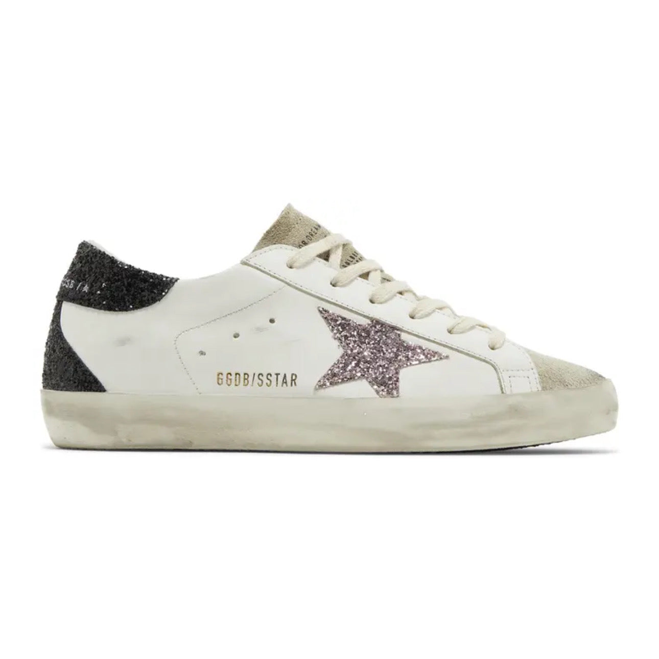 Golden Goose Super Star – White Black Cream Glitter