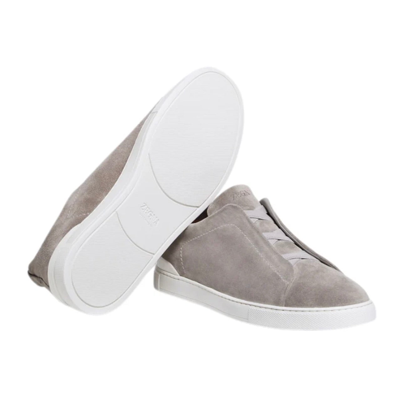 Zegna Mélange Suede Triple Stitch™ Sneakers \ Grey