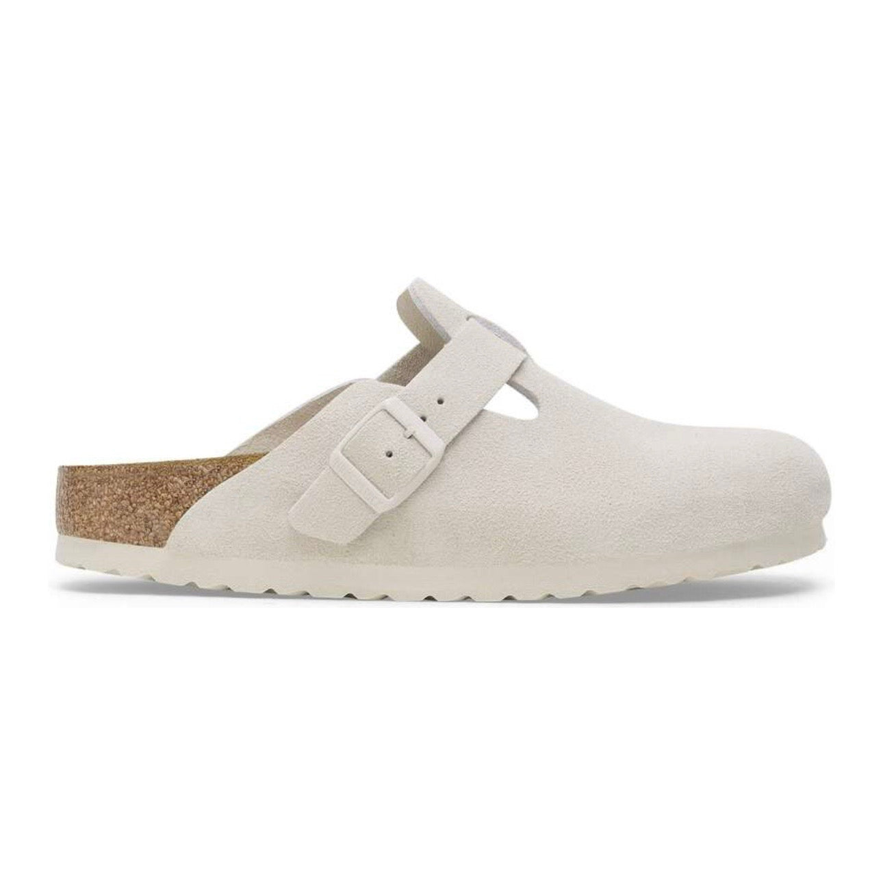 Birkenstock Boston Soft Footbed Suede Leather Antique \ White