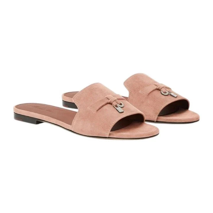 Loro Piana Summer Charms Sandal Suede Goatskin Precious \ Rose
