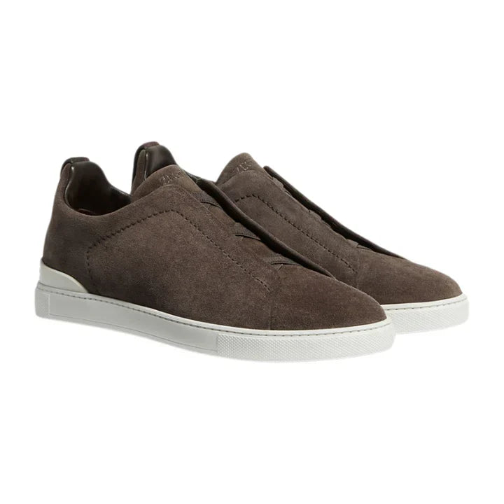 Zegna Suede Triple Stitch™ Sneakers \ Brown