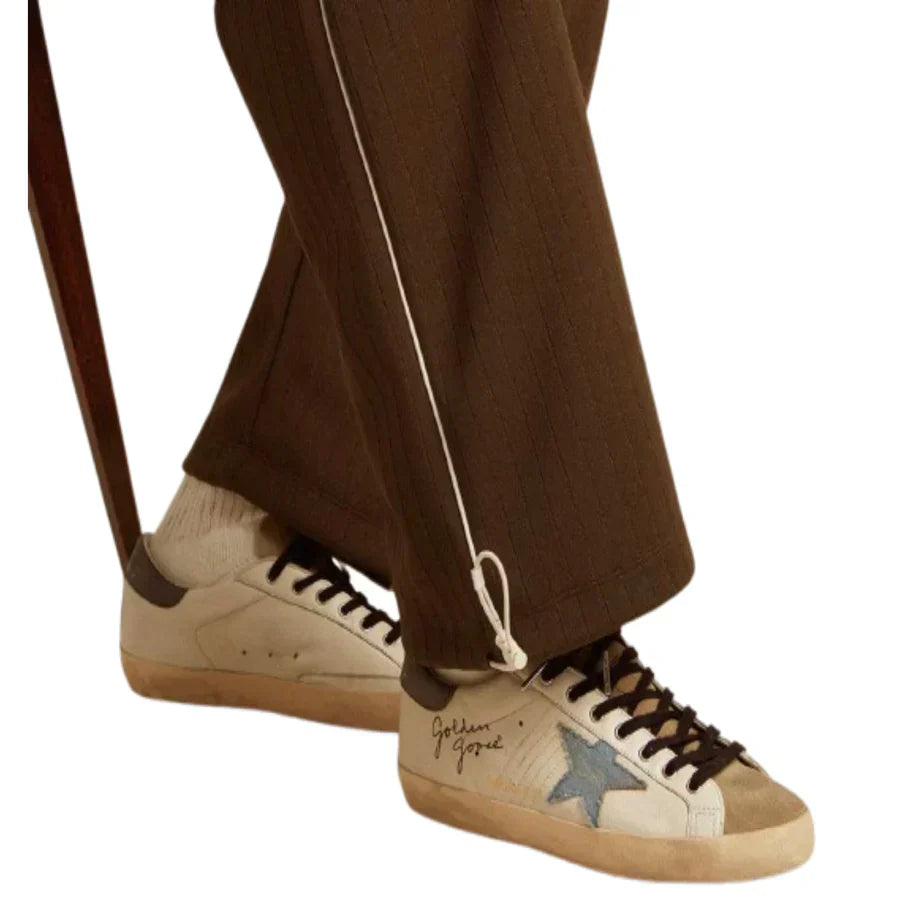 Golden Goose Super-Star in Nappa Leather With Light Blue Suede Star and Gray Leather Heel Tab