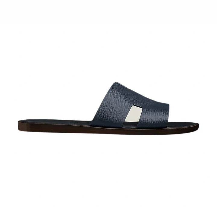 Hermès Izmir Sandal Marine Brown Epsom Leather