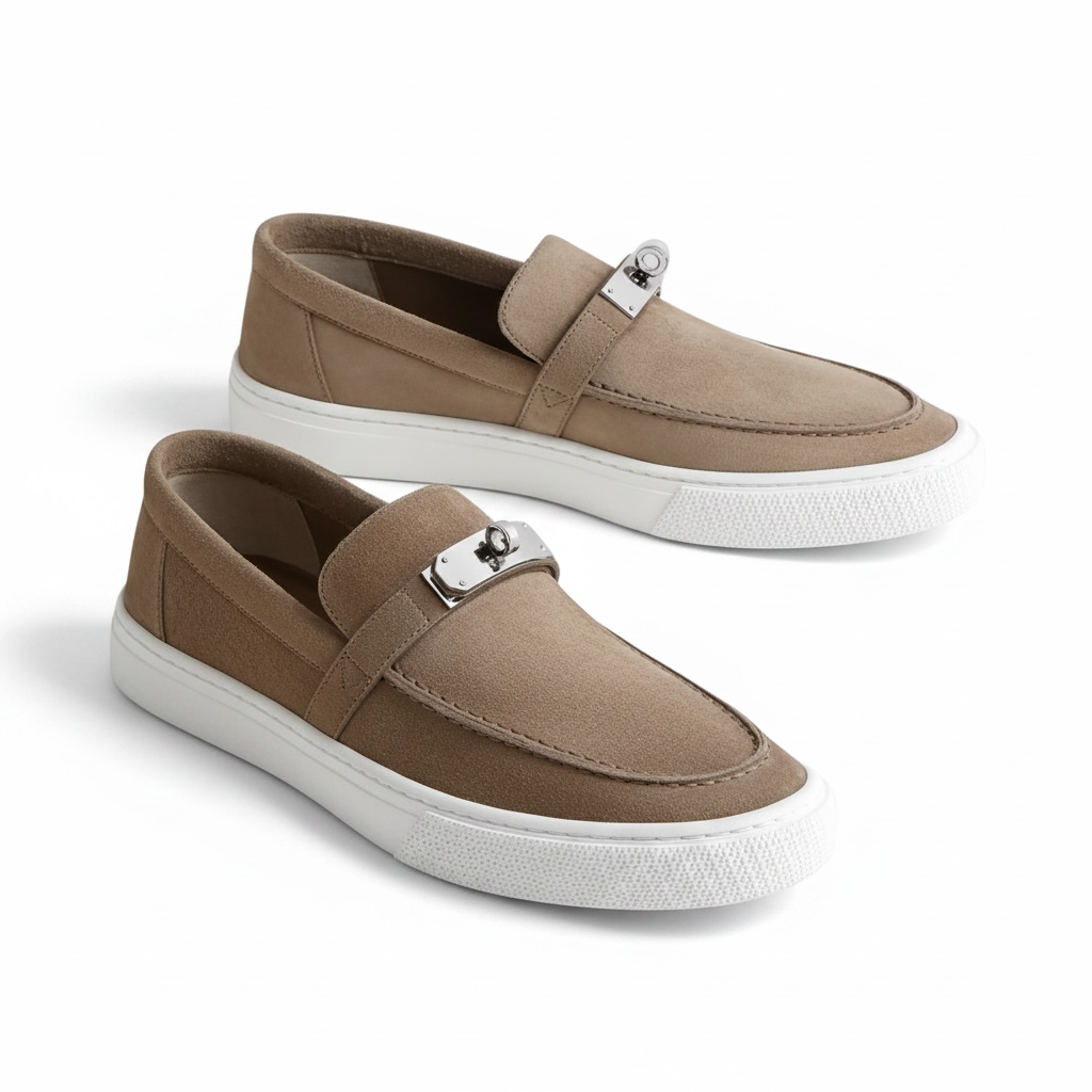 Hermès Sneakers Slip-on Game \ Blanc Baige