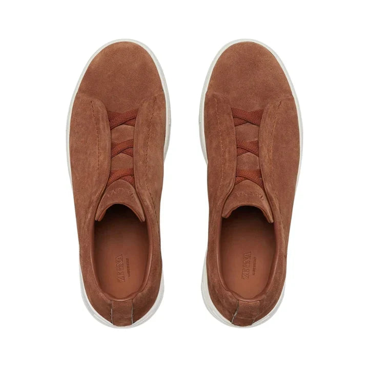 Zegna Tobacco Suede Triple Stitch™ Sneakers