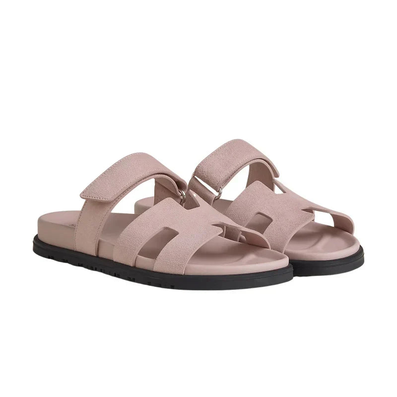 Hermès Chypre Sandal – Pink Suede