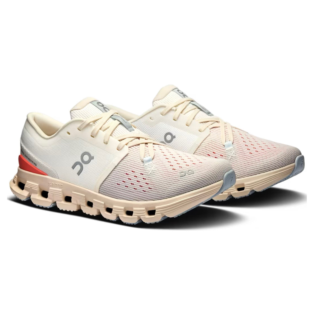On Running Cloud x 4 \ Ivory / Salmon