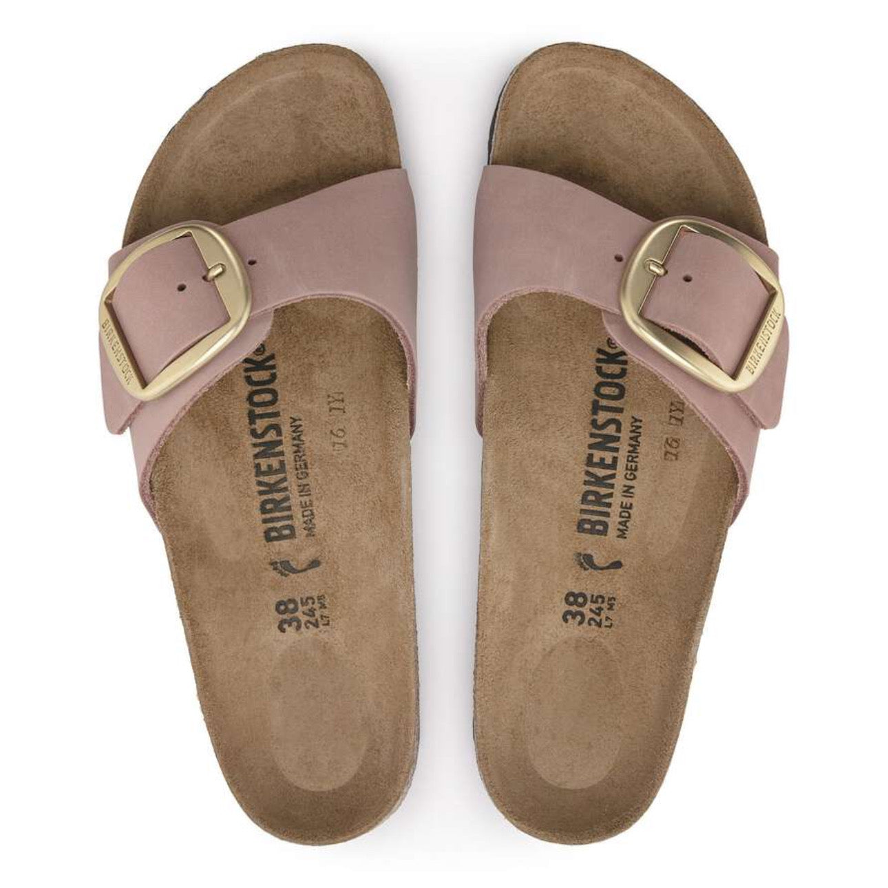Birkenstock Madrid Big Buckle Natural Leather Nubuck Old \ Rose