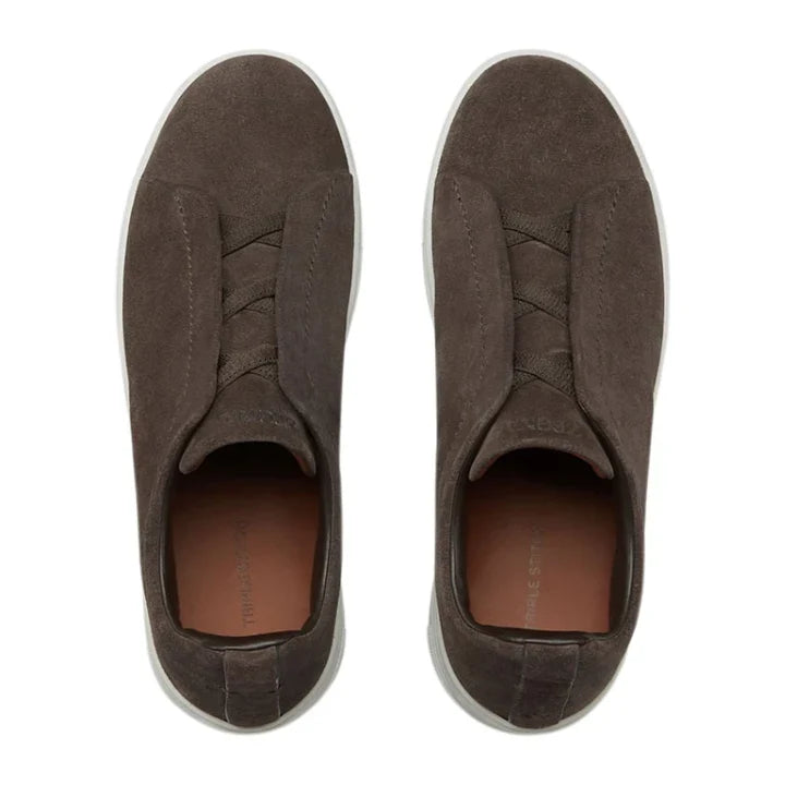 Zegna Suede Triple Stitch™ Sneakers \ Brown