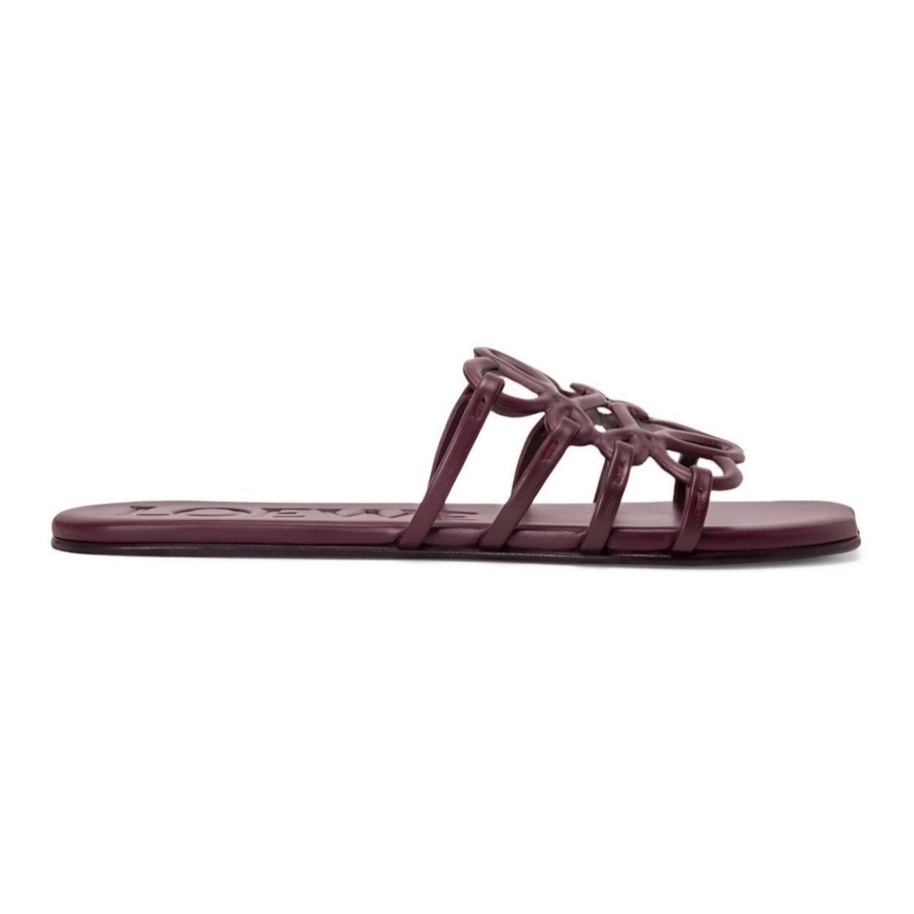 LOEWE Leather Flat Sandals \ Burgundy
