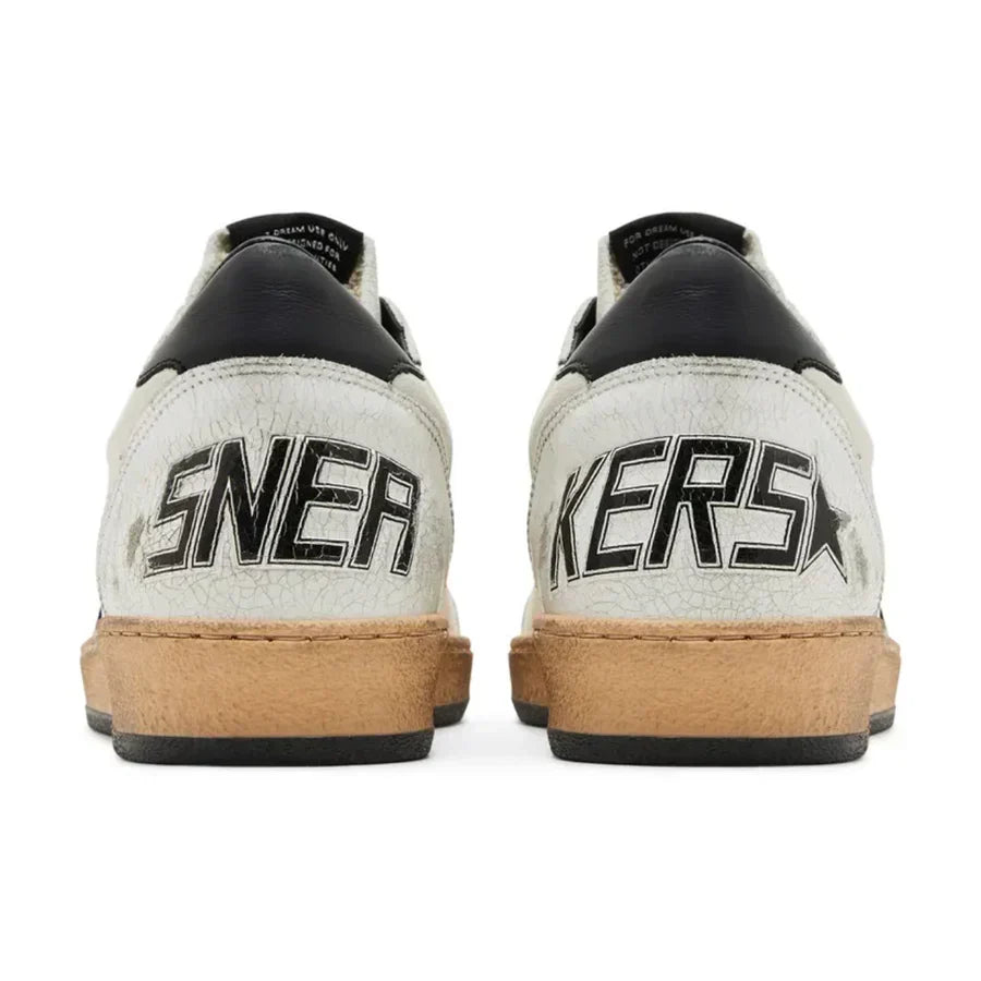 Golden Goose Ball Star in White Nappa With Black Star