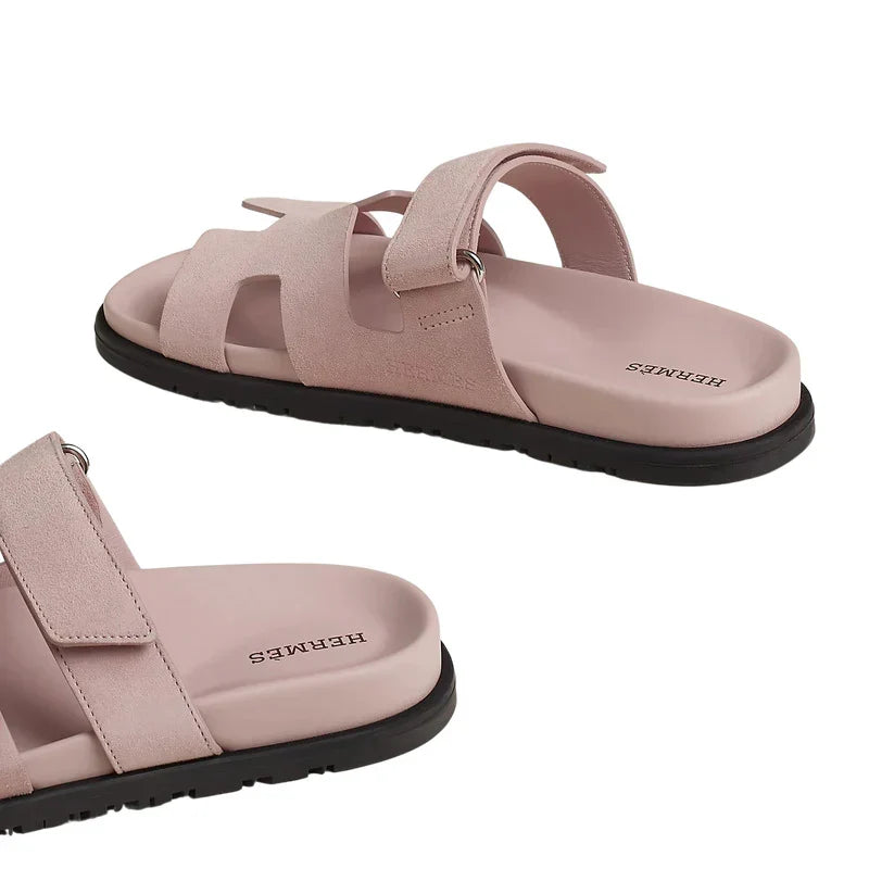 Hermès Chypre Sandal – Pink Suede