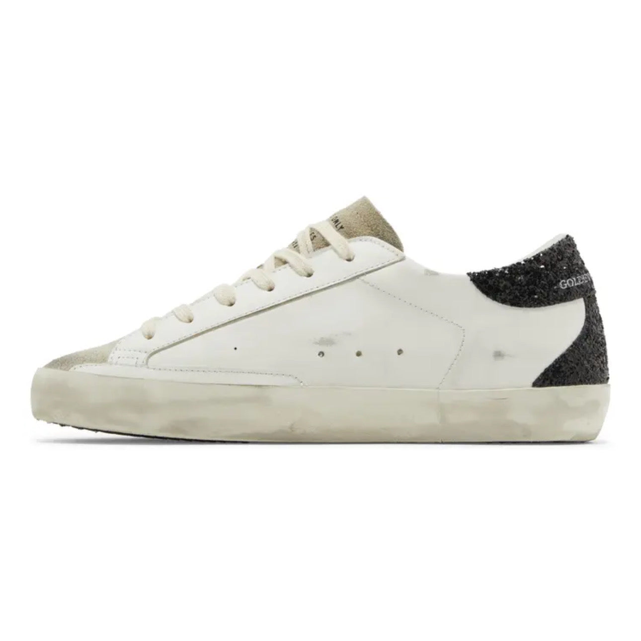 Golden Goose Super Star – White Black Cream Glitter