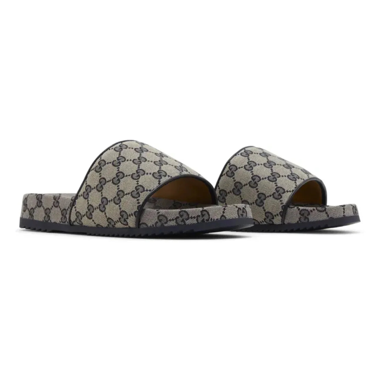 Gucci GG Slide Sandal \ Beige Blue Monogram