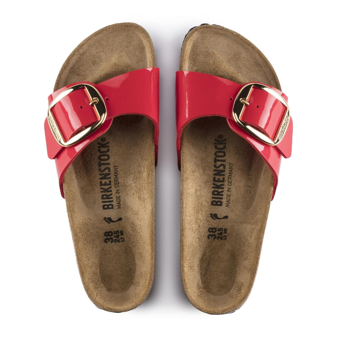 Birkenstock Madrid Big Buckle Birko-Flor Patent \ Cherry