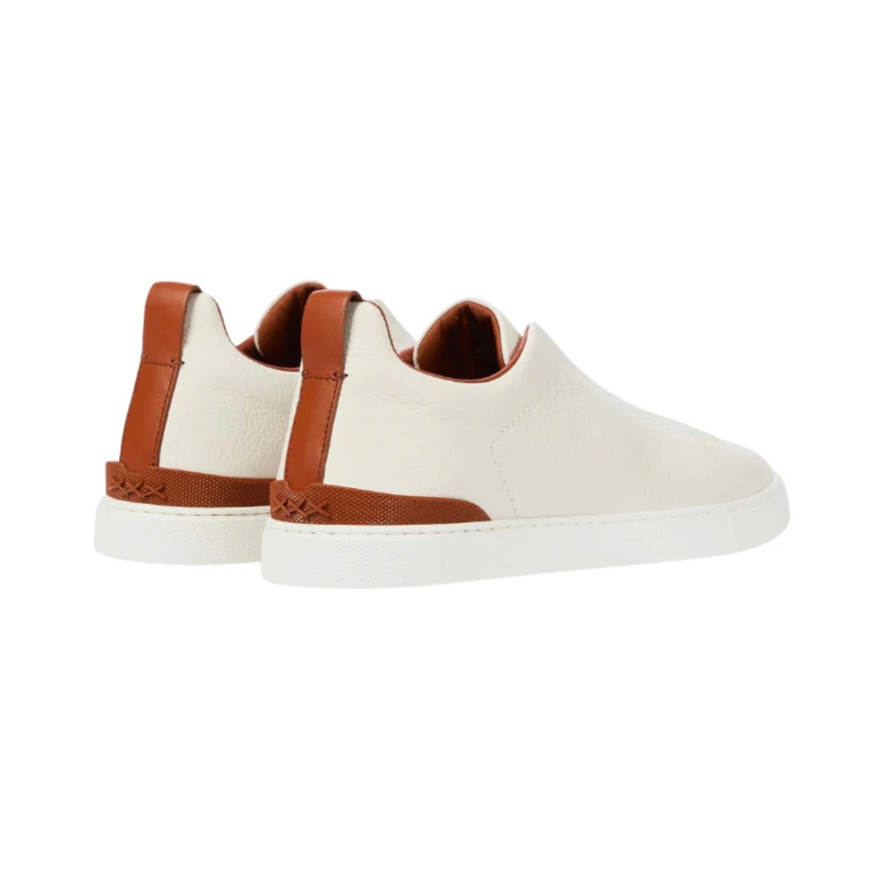 Zegna Stitch Leather Sneakers White Triple Stitch \ Triple