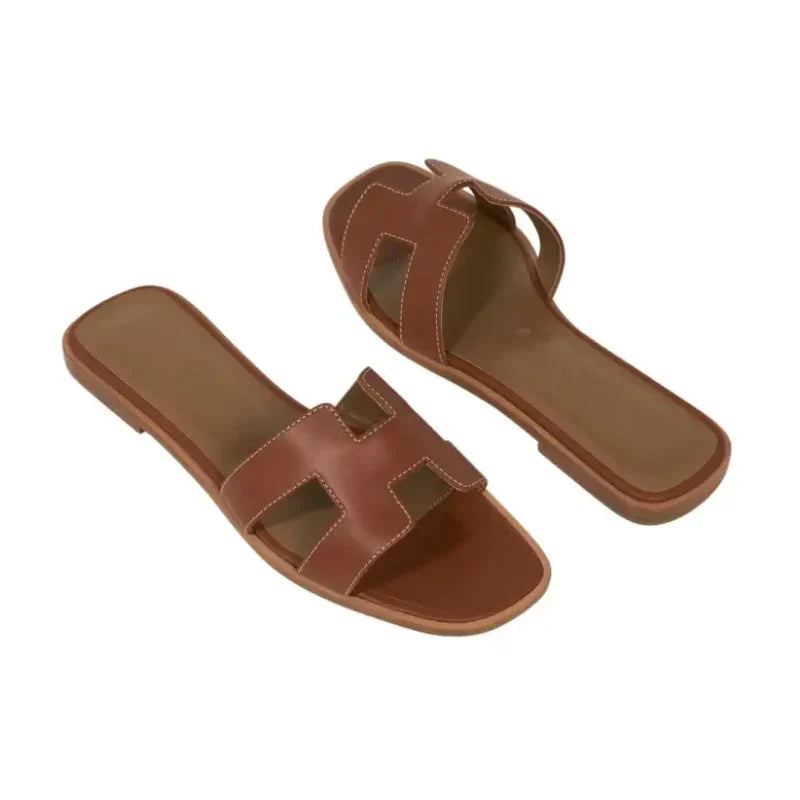 Hermès Sandal Flat Oran Gold Box Calfskin \ Mightychic