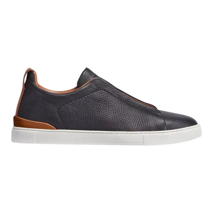 Zegna Deerskin Triple Stitch™ Sneakers \ Black Black