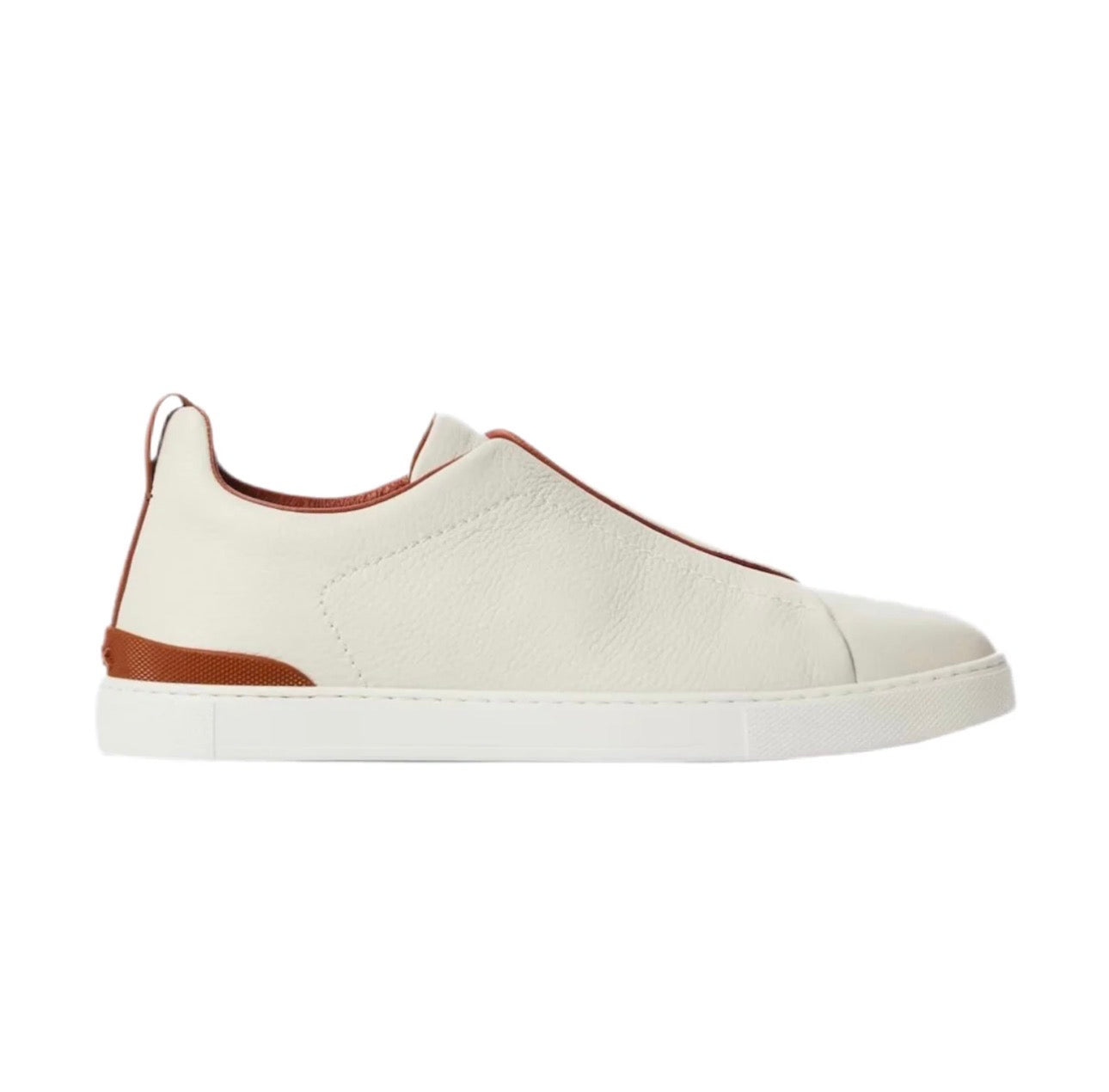 Zegna Stitch Leather Sneakers White Triple Stitch \ Triple