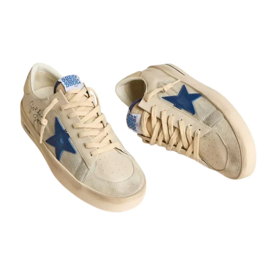 Golden Goose Stardan in Nylon With Blue Leather Star and Ivory Leather Heel Tab