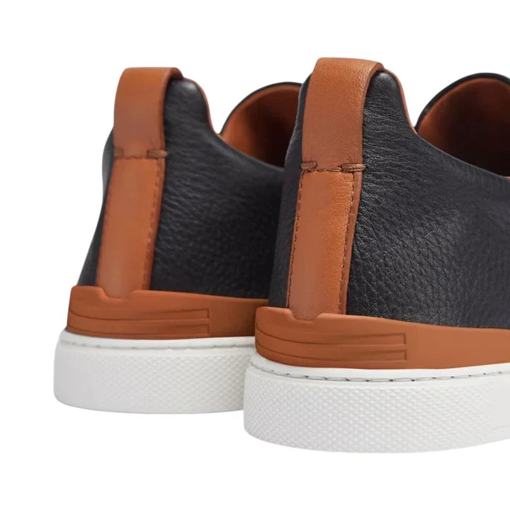 Zegna Deerskin Triple Stitch™ Sneakers \ Black Black