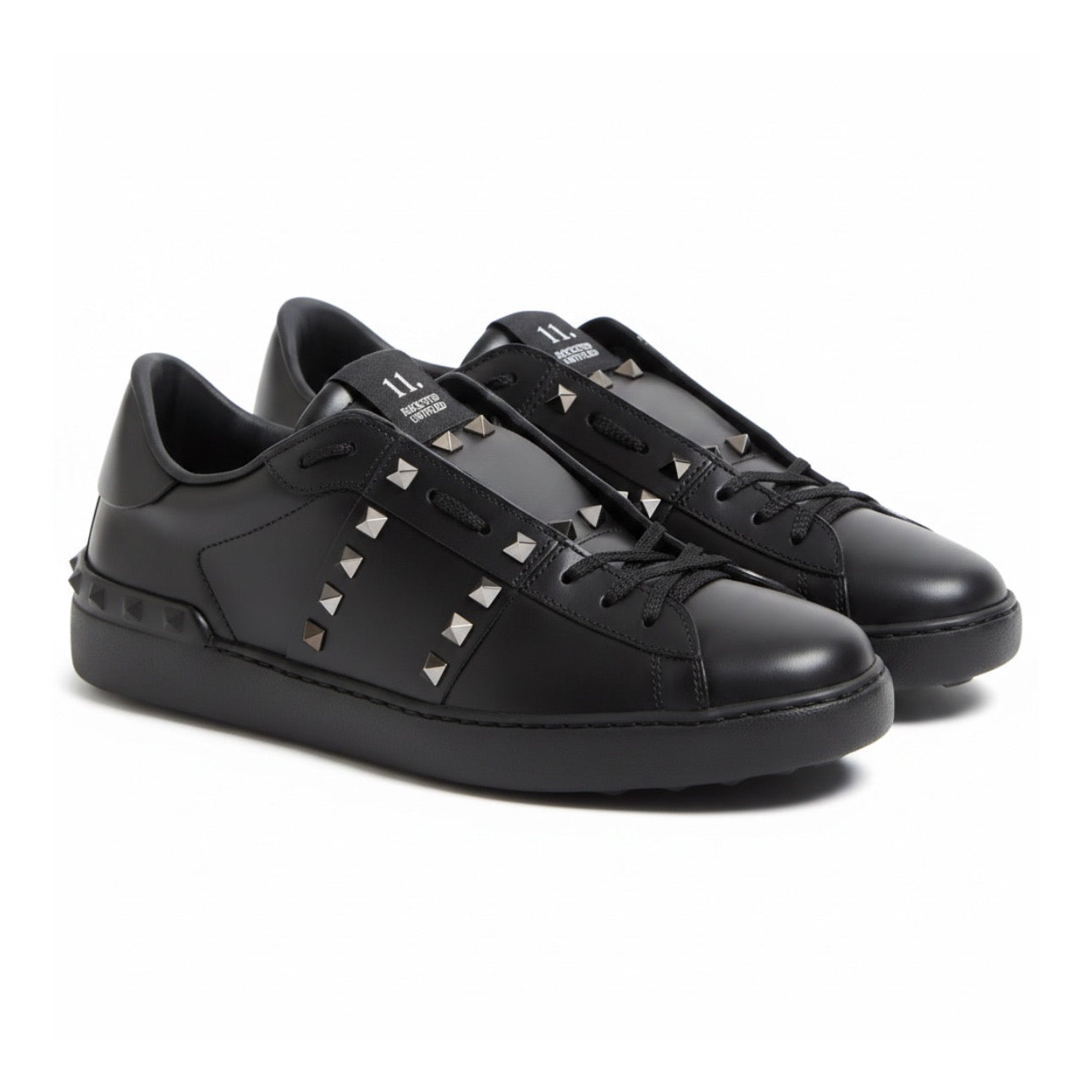 Valentino Rockstud Untitled Sneaker in Calfskin Leather \ Black