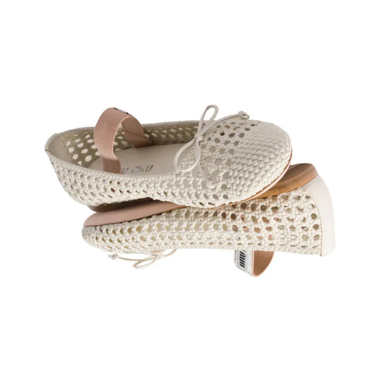 Miu Miu Woven Nappa Leather Ballerinas