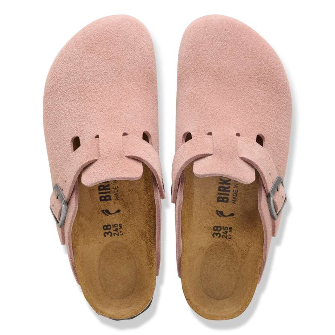 Birkenstock Boston Soft Footbed Suede Leather Antique \ Pink Clay