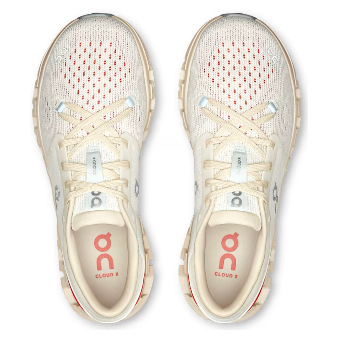On Running Cloud x 4 \ Ivory / Salmon