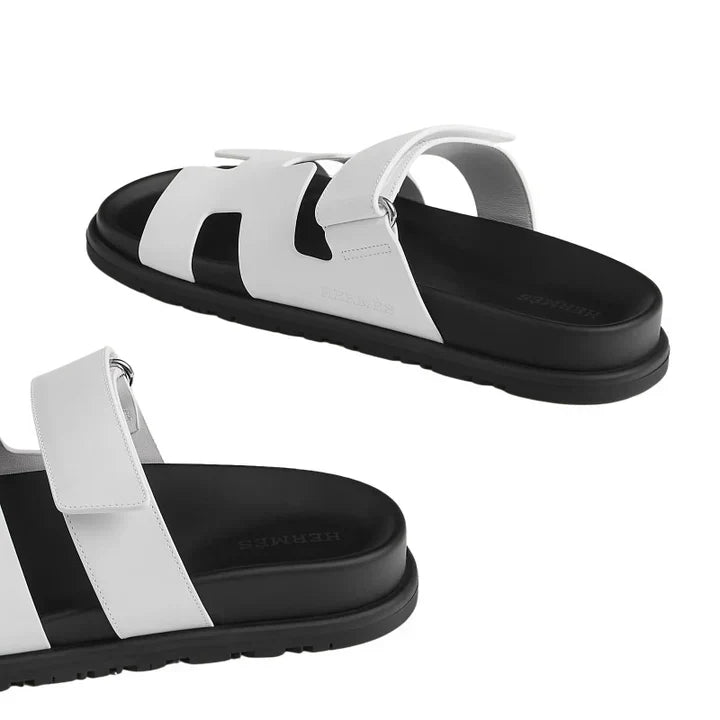 Hermès Chypre Sandals – White Palladium Hardware