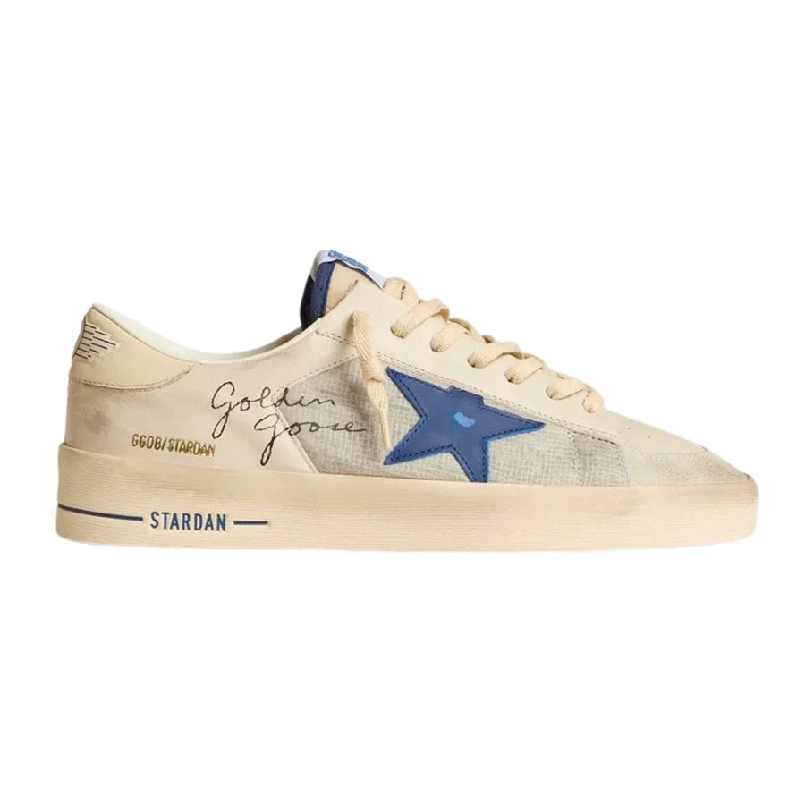 Golden Goose Stardan in Nylon With Blue Leather Star and Ivory Leather Heel Tab